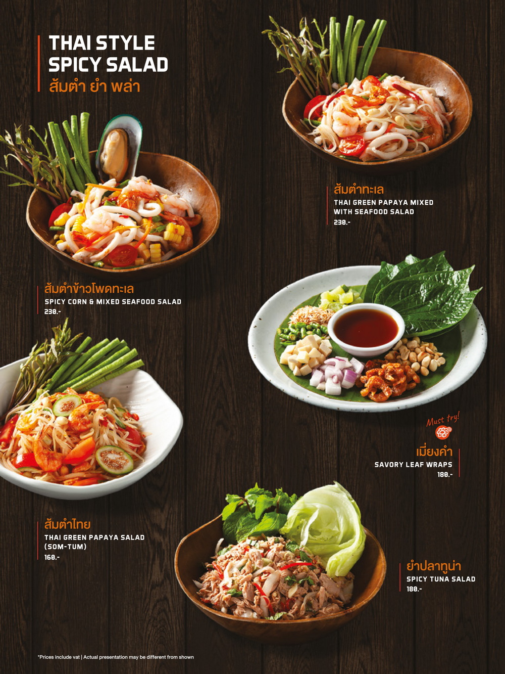 Main Menu of The Good View Bar & Restaurant Chiang Mai